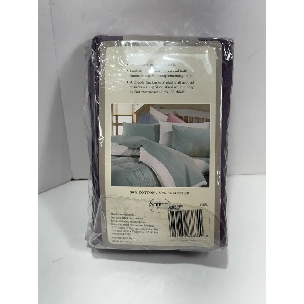 Luxury Percale Fine Linens FULL Fitted Sheet Wine eggplant Color Spring Home 200